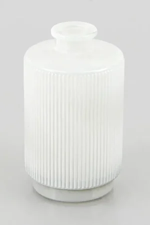 Achat Immédiat Petit vase strié blanc